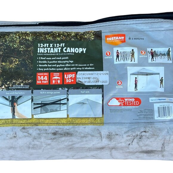 Ozark Trail Canopy 12x12 Instant Set Up & Take Down Push Button Straight Legs - Picture 9 of 15